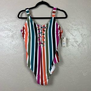 Terra sky women‎ plus multicolor swim one piece tummy control size 0X 14 W